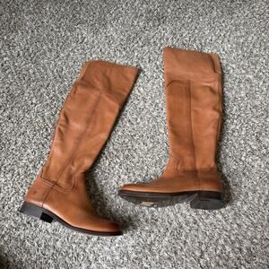 Frye Women Melissa Cognac Brown Western Over the Knee Riding Boots 6 B NEW READ